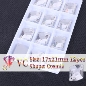 Cosmic Sew On AB Rhinestone Flatback Glass Crystals for Clothing Wedding Dresses All Decoration DIY