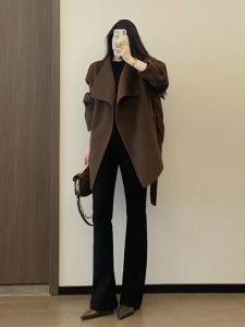 High Waist Flared Jeans Womens Elastic Long Black Denim Pants Vintage Style Slimming Horse Hoof Pants Spring New Arrival