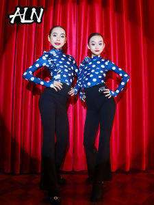 Ailangna Latin Dance Outfit Girls New Advanced Childrens National Standard Dance Performance Practice Suit Training Pants Set