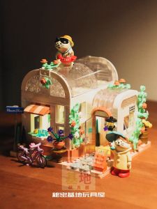Flower Shop Cottage Building Blocks Cure Face Value Street View Building Warm Sunshine Greenhouse Girls Gifts Assemble Toy Decoration