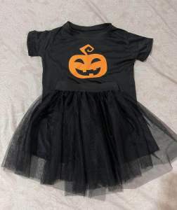 Pumpkin Terno Halloween Costume Terno Croptop Tulle Tutu Skirt Orange Girls 6m-7yrs