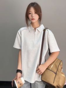 LIUBU | Áo Polo Cổ Bán Zip Thiết Kế Đơn Giản