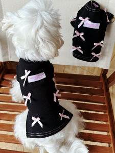 Pure Cotton Knitted Vest Autumn Wear for Small Dogs Yorkie Maltese Pet Clothes Princess Style Doggy Vest New 2025