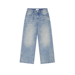 Vintage Washed Irregular Pocket Women Jeans