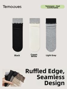 Colorblock Pile Socks Antipilling Cotton Spring And Autumn Mid-calf Socks