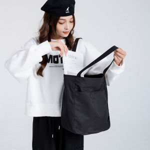 Casual Canvas Tote Bag Womens 2025 New Style Large Capacity Lightweight Commuter Single Shoulder Bag Simple Match All-Match