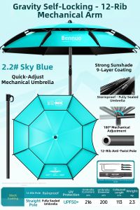 BENNUO | UV Protection Waterproof Fishing Umbrella