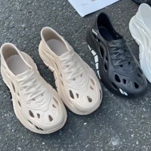Summer Anti-Slip Couple Slippers for Men And Women Hollow Covered Toe Indoor Outdoor Casual Thick Bottom Sandals for Home Use