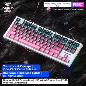AULA | Bộ Bàn Phím Cơ Cho Gaming & Văn Phòng Đèn LED Xanh Chà Là Đỏ
