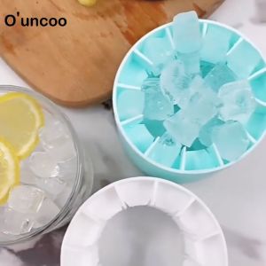 Ouncoo Silicone Ice Cube Mold 60pcs Ice Cube Tray Round Ice Bucket Refrigerator Freeze Ice Maker Creative Ice Cube Mold Space Saving