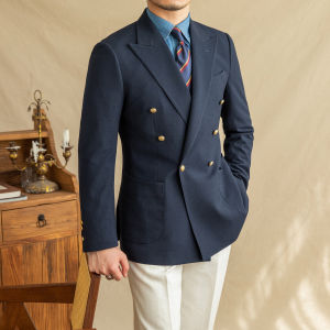 Men Casual Bubble Gauze Suit Jacket