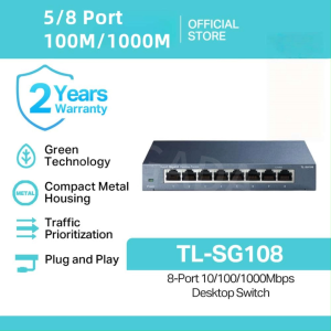 HG-LINK Network Switches 5 Port 8 Port 10/100Mbps/1000Mbps Fast Network Switch Splitter For Home Office