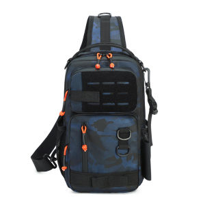 Camouflage Sports Chest Bag Mens Large Capacity Tactical Backpack Multi-Functional Wear-Resistant Hiking Cycling Rucksack