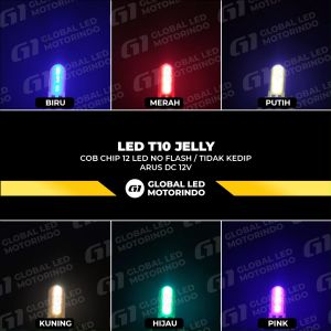WERACE LED Sen Senja T10 Jelly COB 12 Mata LED No Flash Tidak Kedip