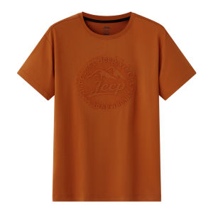 Jeep | Jeep Outdoor Mens Casual Short Sleeve Round Neck T-Shirt Skin-friendly Breathable Elastic Pure Color Sweat Absorbent Ultra-light