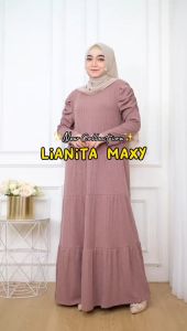 Gamis Susun Jumbo Bahan Knit Lanita Maxy oleh Mumu Hijab Fashion Solo