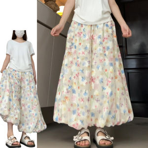 Quần Váy Ren Phong Cách Ngọt Ngào Mùa Hè Cho Nữ Quần Dài Đến Mắt Cá Chân Bằng Lụa Băng Nine Sense Hoa Nhỏ Quần Váy Thoải Mái