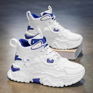 Mens Sport Shoes PT Luminous Increase Running Shoes Fashionable High Top Casual Shoes Comfortable Breathable Mesh Inner