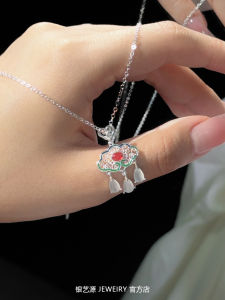 New Chinese Style Pure 990 Silver Tassel Necklace Birthday Gift Womens Luxury Unique Peace Lock Necklace Silver Art Source