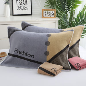 Thickened Pure Cotton Retro Towel Style Pillowcases European Modern Couple Adult Pillow Towels Bedding Accessories