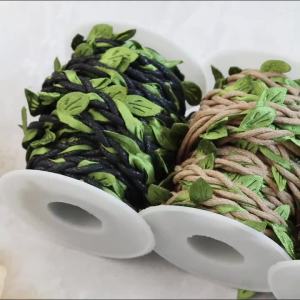 5 Thước/Cuộn Nhân Tạo Lá Cây Nho Mô Phỏng Dây Gai Xanh Cho Gia Đình Tiệc Cưới Tặng Hoa Bọc Trang Trí Polyester