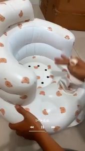 MOMOGII Kursi Makan Bayi Cocok Untuk Bayi Kursi Bayi Pompa Untuk Belajar Duduk Sofa Tiup Main Ada Musik INCLUDE POMPA Motif Beruang