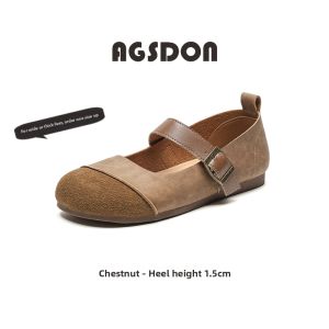 Agsdon | Mary Jane Flat Loafers Pregnant Friendly