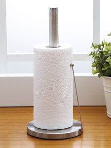 Stainless Steel Vertical Tissue Holder Kitchen Paper Roll Stand Iron Art Hand Towel Rack Storage Organizer Household Accessory