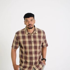 M.Gee Kemeja Casual Lengan Pendek Pria Original ALTO C153 Maroon