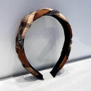 Elegant Bead Weave Hairband Womens Fashionable Plaid Design Autumn Winter Headband Hair Accessory Korean Style Fresh out