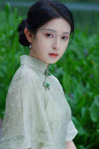 Elegant Vintage Greenish Blue Cheongsam Dress Long Sleeve Short Sleeve Slit High Collar Chinese Traditional Style Summer Dress