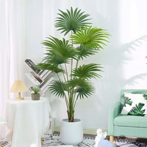 ต้นปาล์มค้อ  ไม้มงคลปลอม ขนาด60/120/150/180cm ไม้ประดิษฐ์ ของตกแต่งบ้าน สไตล์นอร์ดิก Livistona speciosa Kurz  ต้นปาล์ม หมากค้อ