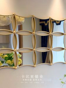 Luxurious Dining Room Wall Decorative Mirror Living Room Entrance Creative Combination Hanging Mirror Luxury Sideboard Mirror
