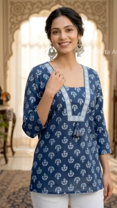 DEBAYU Nayo Cotton Short Kurti for Ladies (Tunic/Blouse) Size S to XXL Malaysia