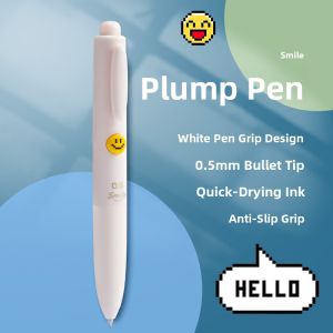 Morning Light Smiling Fat Pen Click Pen INS High Value Cute Style 0.5 Black Student Question Signing Pen K4301 Bullet Tip