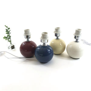 Ceramic Ball Shaped Table Lamp Base E27 Lamp Head with Button Switch Line Pleated Table Lamp Accessories Home Decor Lighting