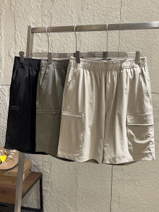 Ice Silk Texture Mens Casual Outdoor Breathable Five-Quarter Shorts Summer Fashionable Straight Leg mid Waist Shorts