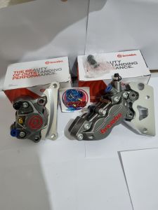 paket kaliper big pot 4 piston nmax plus breket depan belakang kaliper big logo 2 piston plus breket nmax belakang