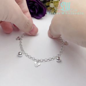 SilverWholesale #BB150 Original Silver 925 "Sparkling Mickey Mouse" Baby Bracelet Anklet (Gelang Kaki/Tangan untuk Baby)