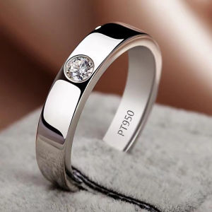 925 Silver Engagement Ring One Carat Mens Style Wedding Band Couple Rings Diamond Gift Fashionable Jewelry Accessory