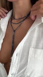 SHIXIN Vintage Acrylic Beads Chain Choker Long Necklace Women Fashion Geometric Pendant Necklace Adjustable Sweater Chain Gifts