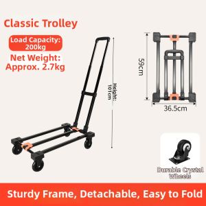 Foldable Cargo Shopping Trolley Brake Wheel