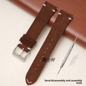 WANSHILI | Vintage Leather Watch Band with Quick Release