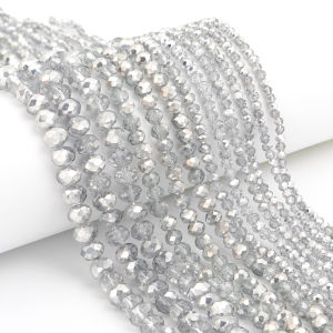 1 Strand/Lot Silver White Faceted Crystal Glass Beads DIY for Jewelry Making Hairpin Bracelets Necklace Supplies Accessories