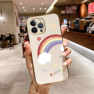 YBD ลูกอมสาวสไตล์สำหรับ OPPO A7 A5S A12 A11K โทรศัพท์กรณีแม่นยำกล้องกรณีสายรุ้งแบบชุบกรณีโทรศัพท์ที่มีเชือกเส้นเล็กฟรี