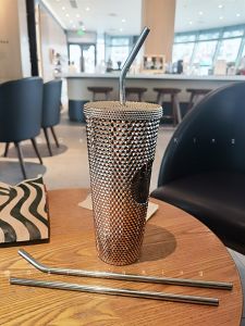 Cốc Đựng Đồ Uống Bằng Thép Không Gỉ 304 Có Ống Hút Đồ Dùng Đựng Nước Đồ Dùng Đựng Đồ Uống Đồ Dùng Đựng Cà Phê Chống Rơi Chống Lạnh