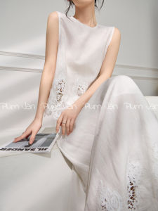 Elegant New Chinese Style Set White Lace Hollow out Vest Half Skirt Two Piece Womens Fashion Summer Outfit Plum Jan