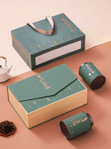 Chinese Style Tea Canister Packaging Box Empty Gift Box Dragon Well Tea Biluochun Tea Box Anji White Tea Gift Box Empty Box