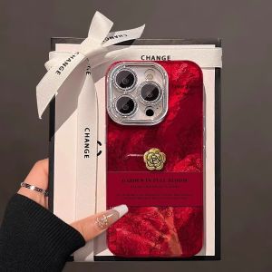 Tea Flower iPhone 17 pro Max Phone Case Full Protection with Lens Film Creative Womens Style with Lanyard Anti-Fall Silicone Material