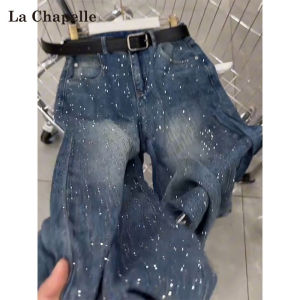 La Chapelle | Quần Jeans Chân Rộng Lót Bông Có Đính Pha Lê